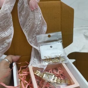 Blush Bow Rakhi Gift Hamper (3-in-1) – Anti-Tarnish Jewellery Box