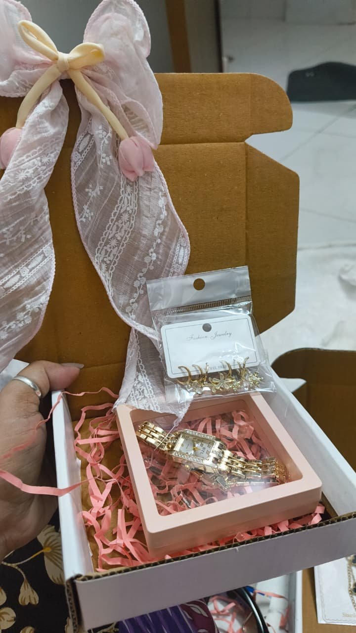 Blush Bow Rakhi Gift Hamper (3-in-1) - Anti-Tarnish Jewellery Box