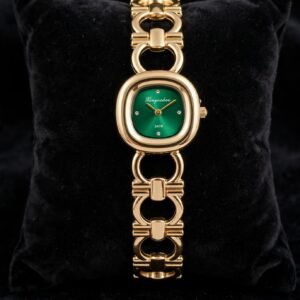 Vintage Green Dial Gold-Tone Analogue Watch