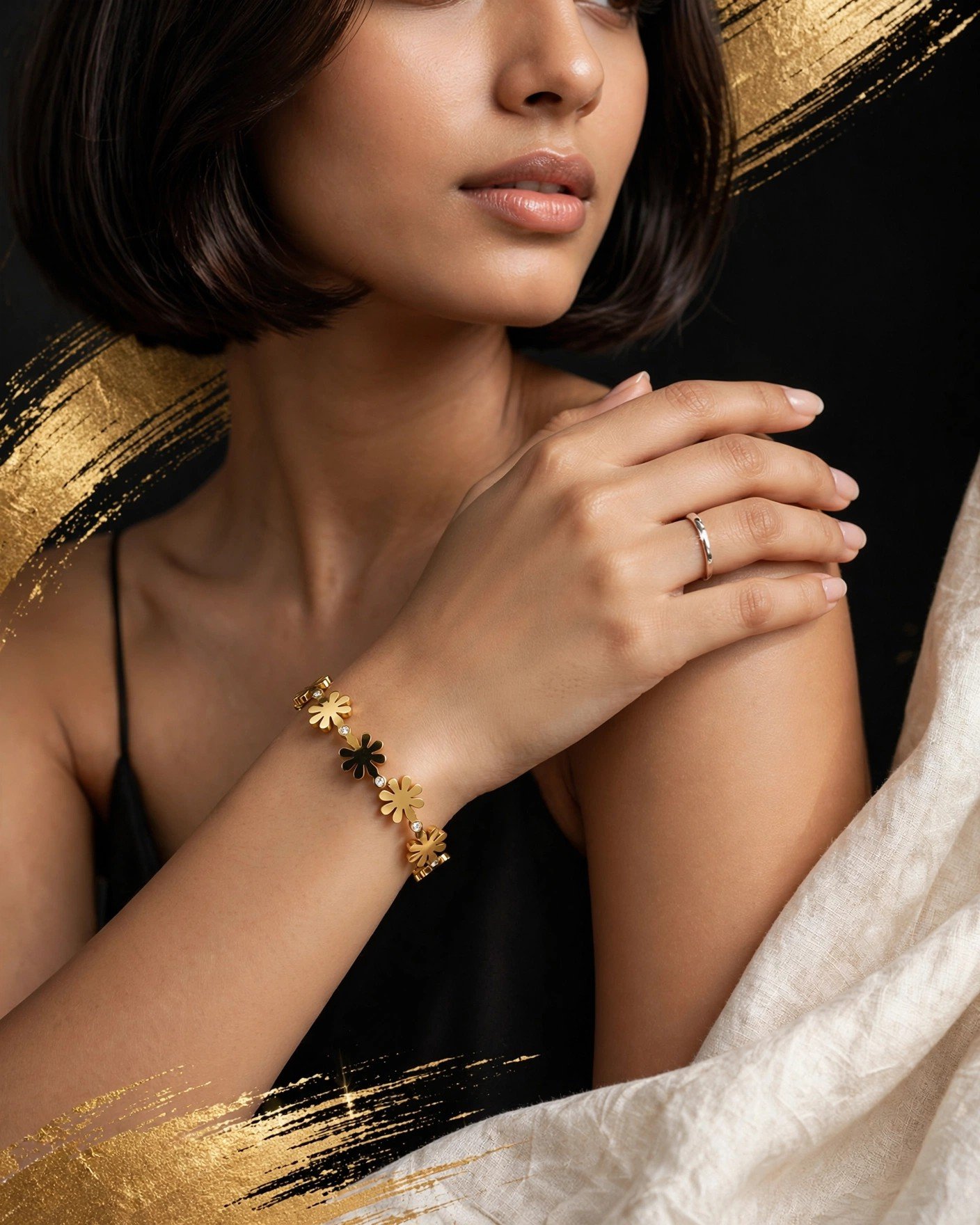Floral Stone Studded Bracelet