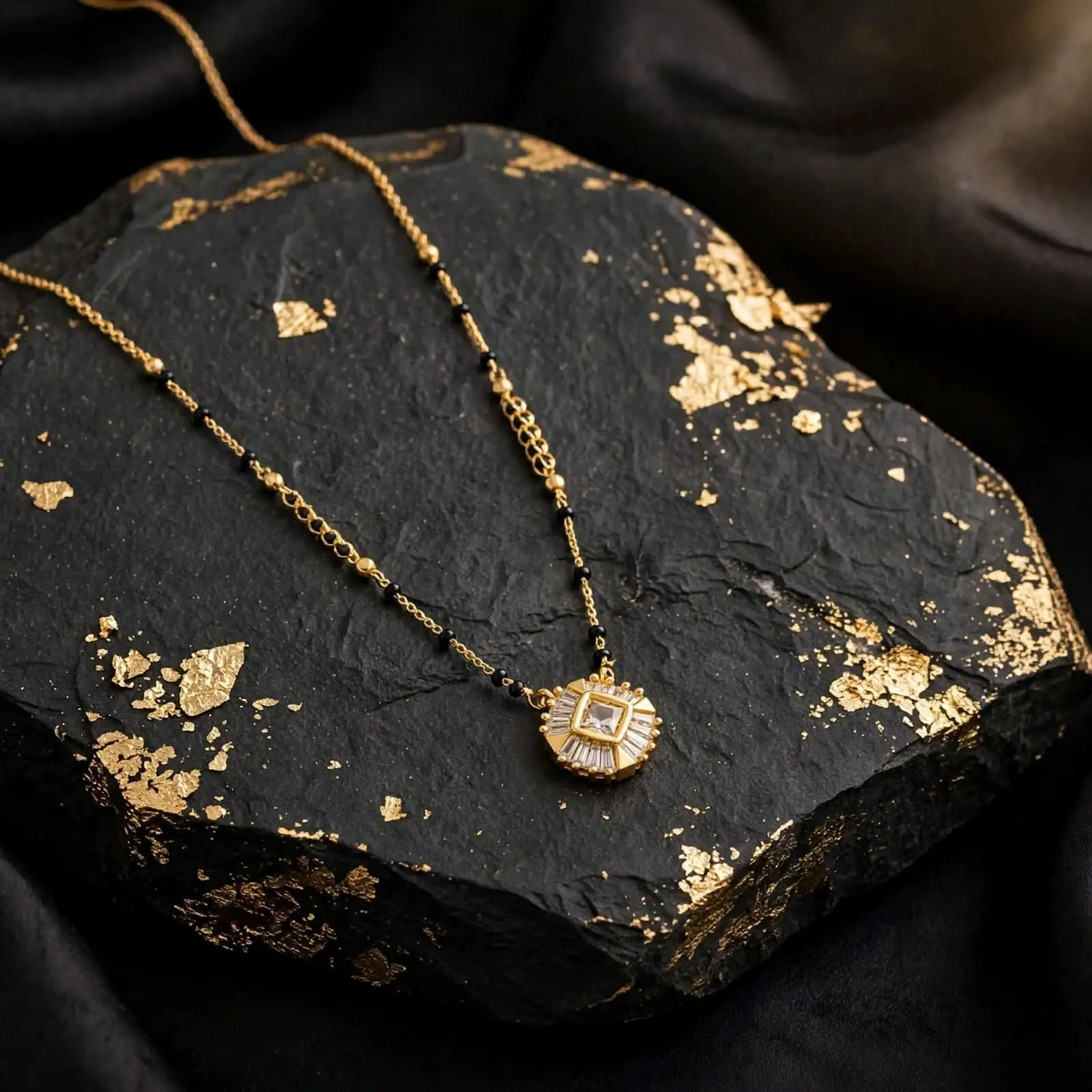 Solitaire Radiance Mangalsutra – Gold